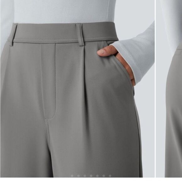 Halara Flex DayStretch High Waisted Pocket Straight Leg Work Pant Gray XL Petite - Picture 4 of 12